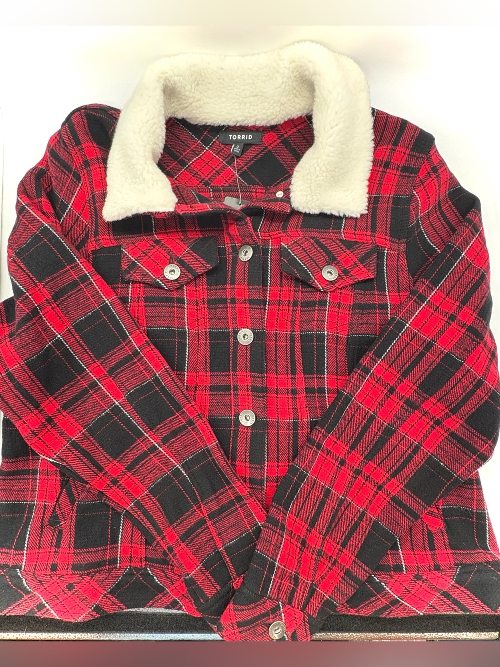 NWT Torrid Red Plaid Trucker Jacket
Sherpa Size 0 L 12